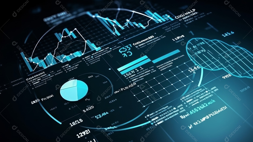 Conceito de análise no diagrama de dados do gráfico financeiro.