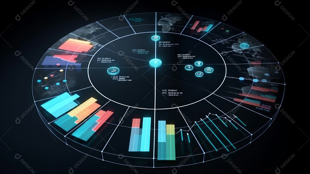 Conceito de análise no diagrama de dados do gráfico financeiro.