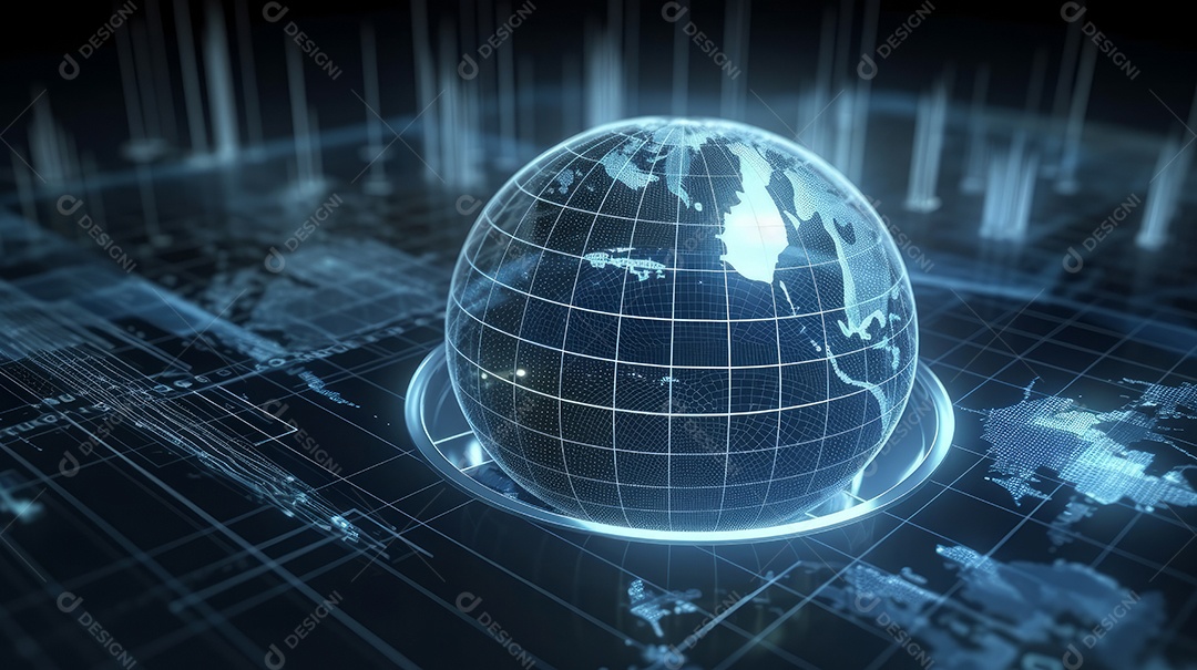 Conceito de análise no diagrama de dados do gráfico financeiro.