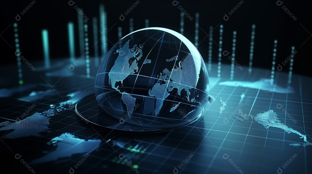 Conceito de análise no diagrama de dados do gráfico financeiro.