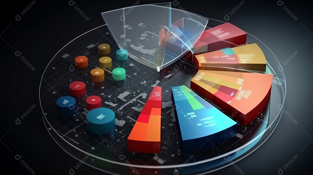 Conceito de análise no diagrama de dados do gráfico financeiro.