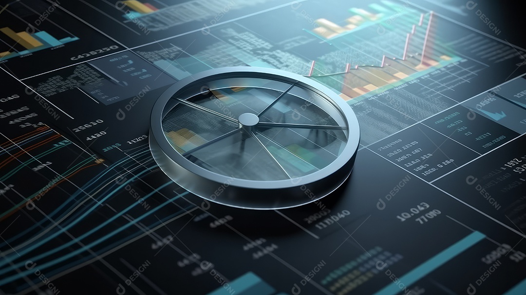 Conceito de análise no diagrama de dados do gráfico financeiro.