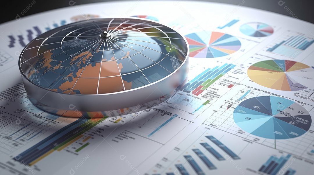 Conceito de análise no diagrama de dados do gráfico financeiro.