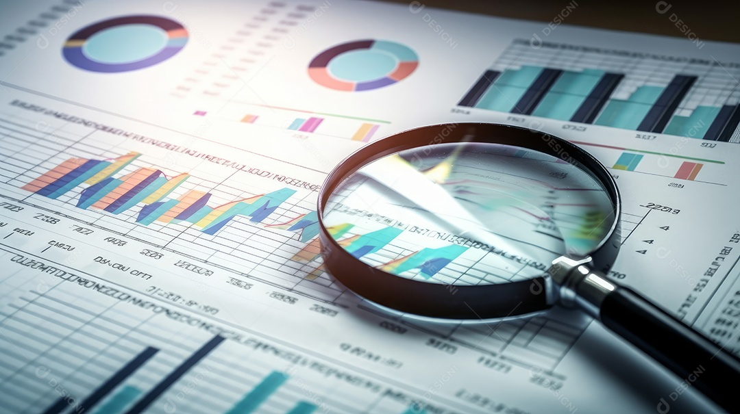 Conceito de análise no diagrama de dados do gráfico financeiro.