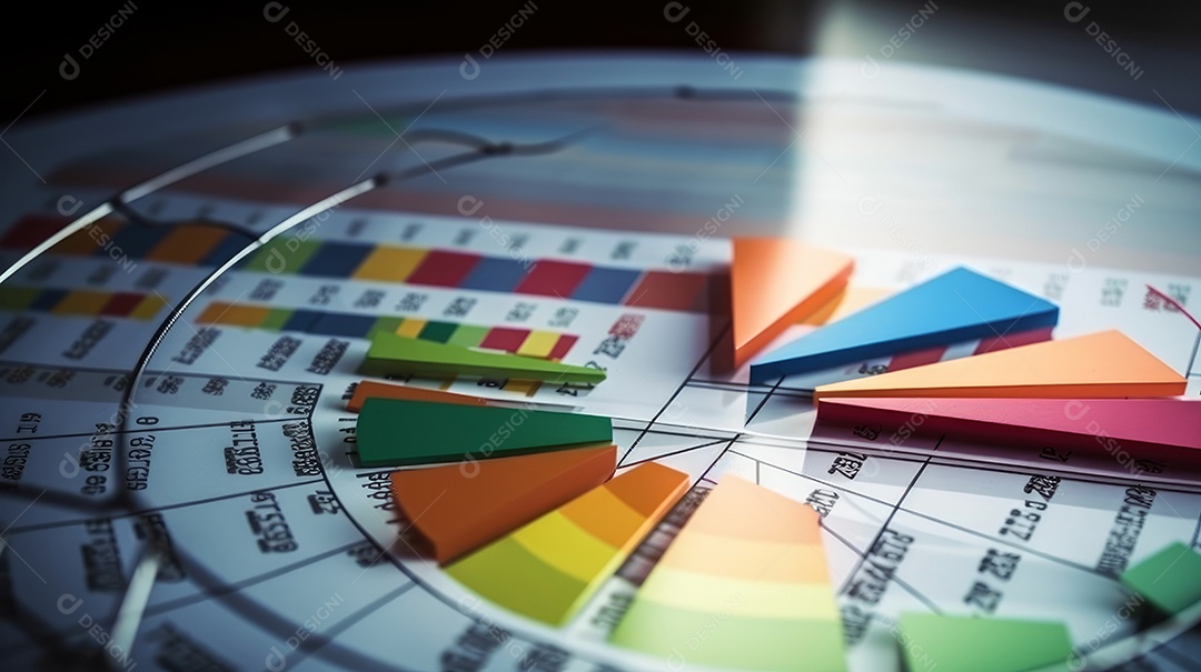 Conceito de análise no diagrama de dados do gráfico financeiro.