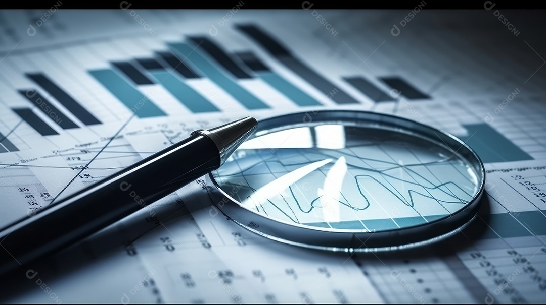 Conceito de análise no diagrama de dados do gráfico financeiro.