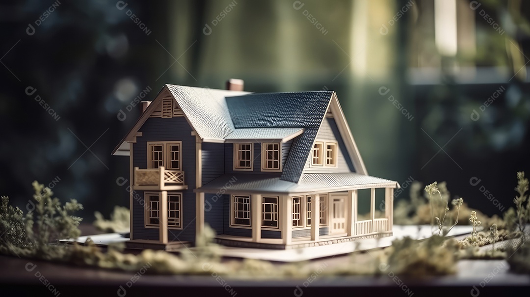 Projetos de plantas e um modelo de casa para um projeto de construção. Experiência em imóveis, construção de projetos habitacionais e projetos de engenharia. planos para construção residencial.