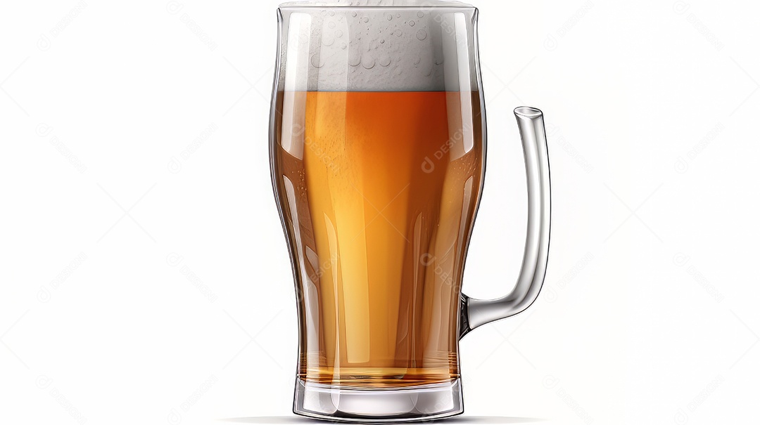 Copo de cerveja fresca e gelada.