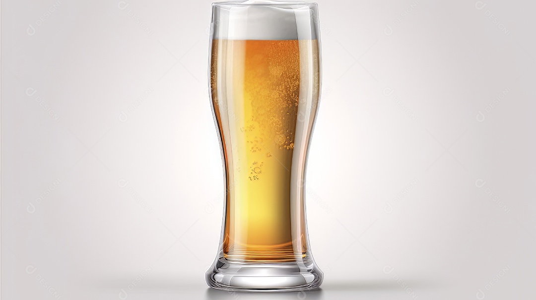 Copo de cerveja fresca e gelada.