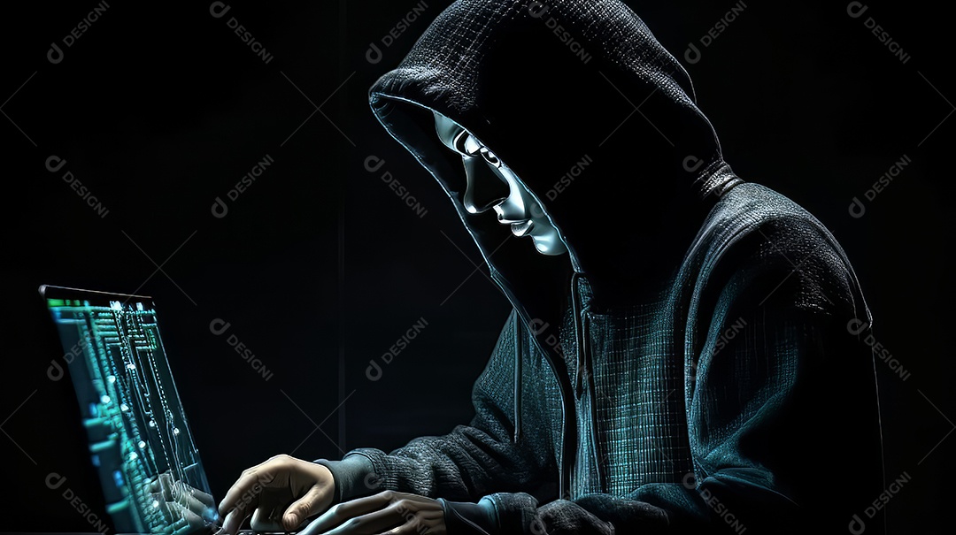 Alta tecnologia Hacker fraude Conceito Estoque foto para Cibernético ​Crime Conhecimento.