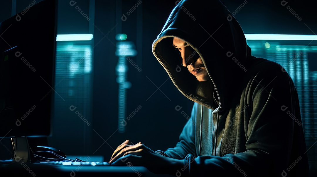 Alta tecnologia Hacker fraude Conceito Estoque foto para Cibernético ​Crime Conhecimento.