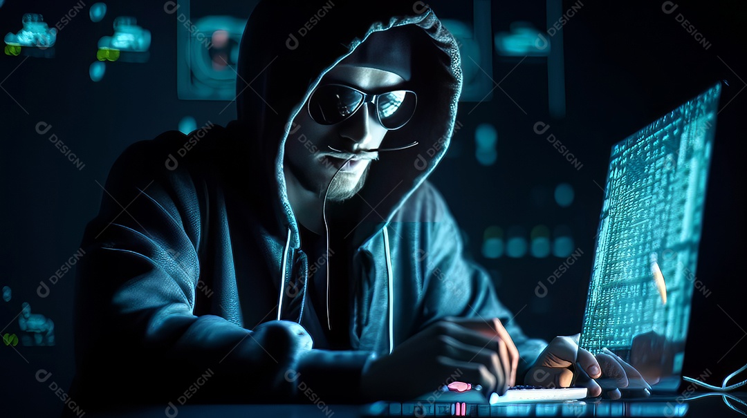 Alta tecnologia Hacker fraude Conceito Estoque foto para Cibernético ​Crime Conhecimento.