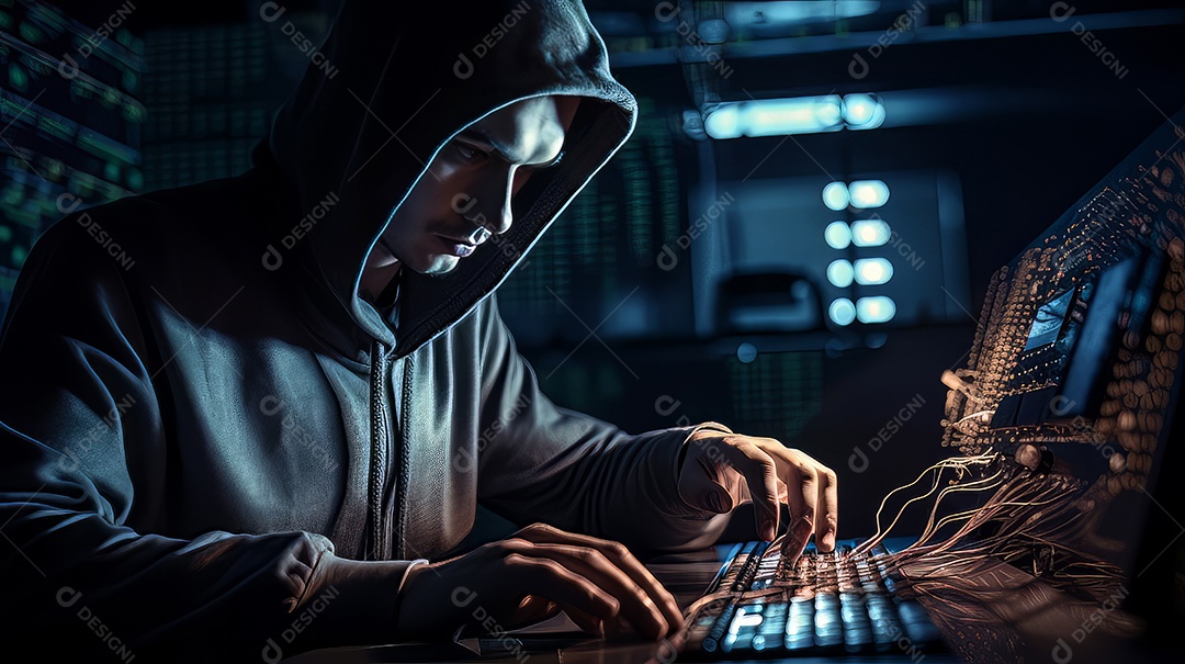 Alta tecnologia Hacker fraude Conceito Estoque foto para Cibernético ​Crime Conhecimento.