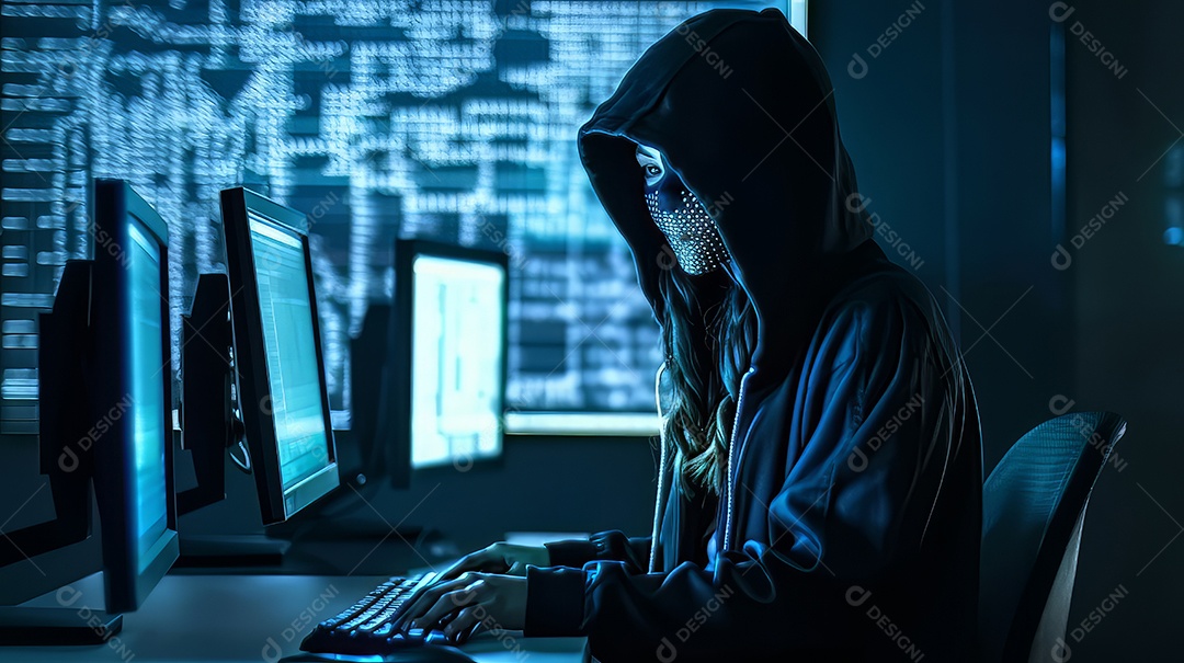 Alta tecnologia Hacker fraude Conceito Estoque foto para Cibernético ​Crime Conhecimento.