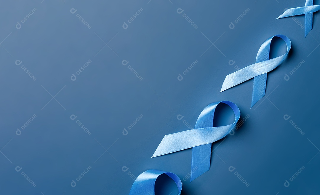 Fita azul para apoiar pessoas com câncer