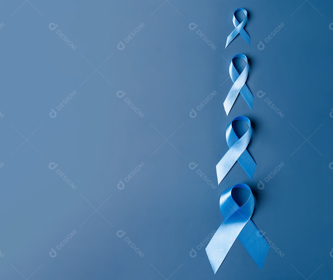 Fita azul para apoiar pessoas com câncer