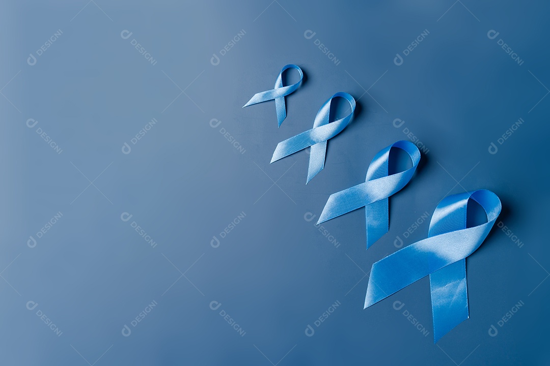 Fita azul para apoiar pessoas com câncer