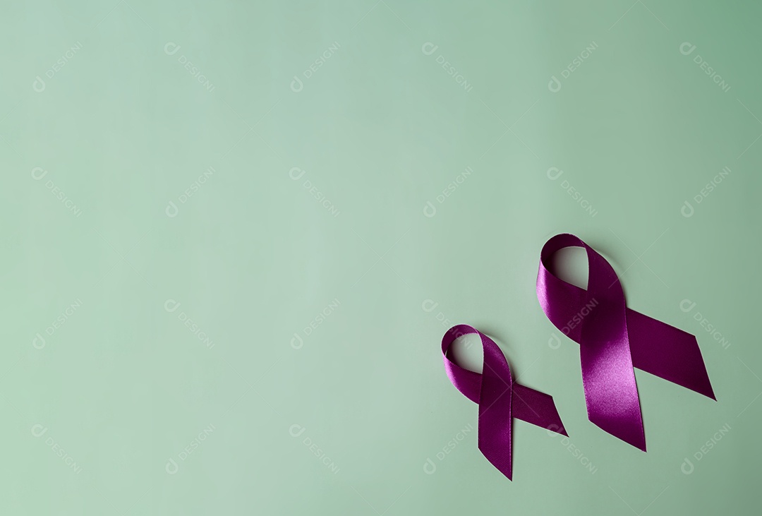 Fitas roxas, conceito Dia mundial do câncer