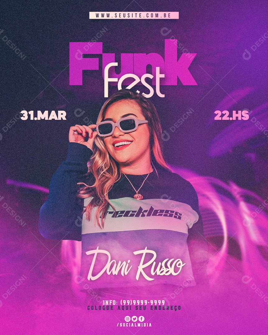 Social Media Feed Funk Fest Dani Russo PSD Editavel