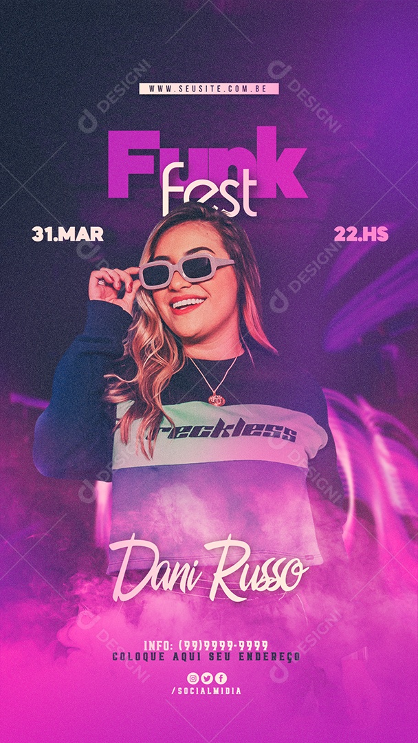 Social Media Storys Funk Fest Dani Russo PSD Editavel