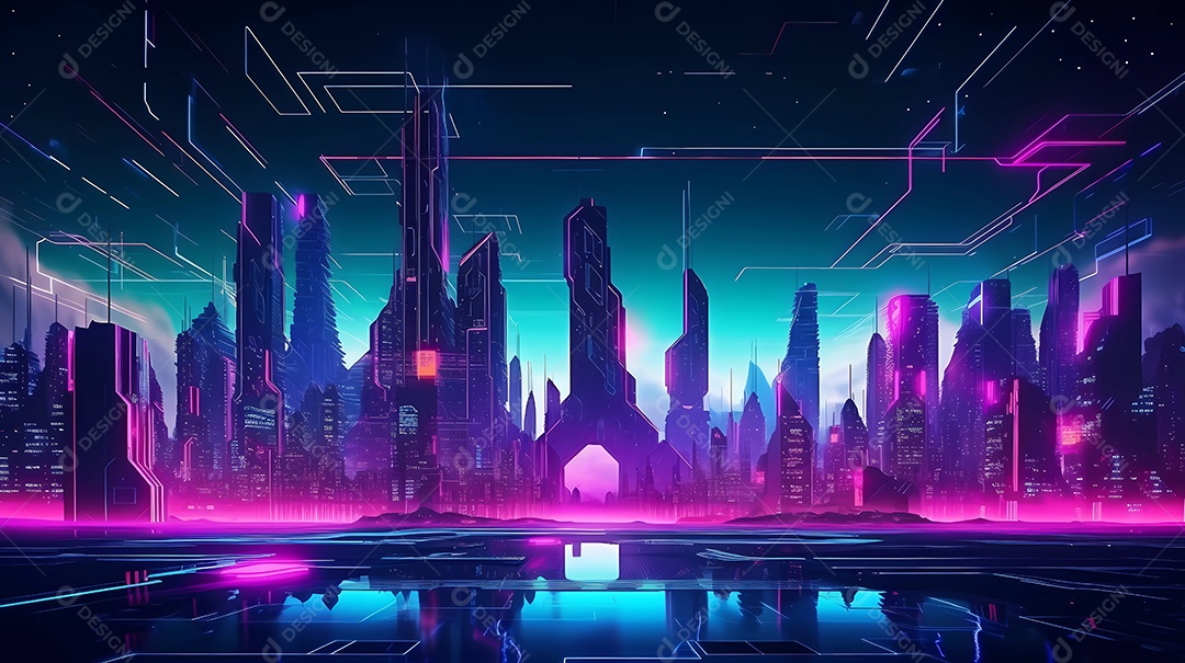 Fundo futurista minimalista da cidade ia generativa