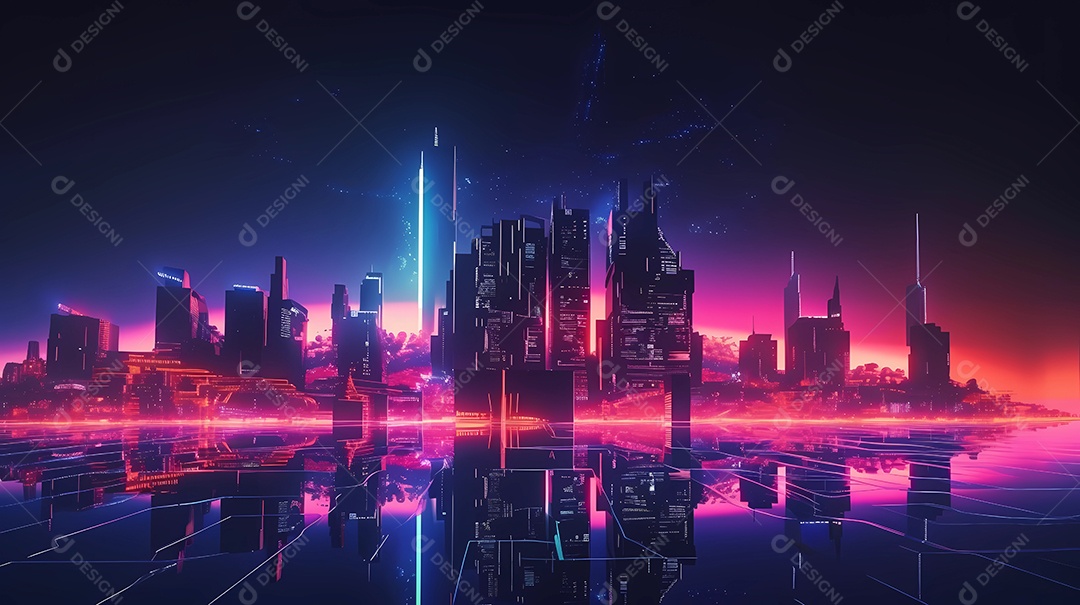 Fundo futurista minimalista da cidade ia generativa