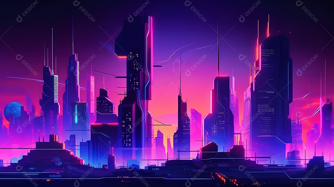 Fundo futurista minimalista da cidade ia generativa