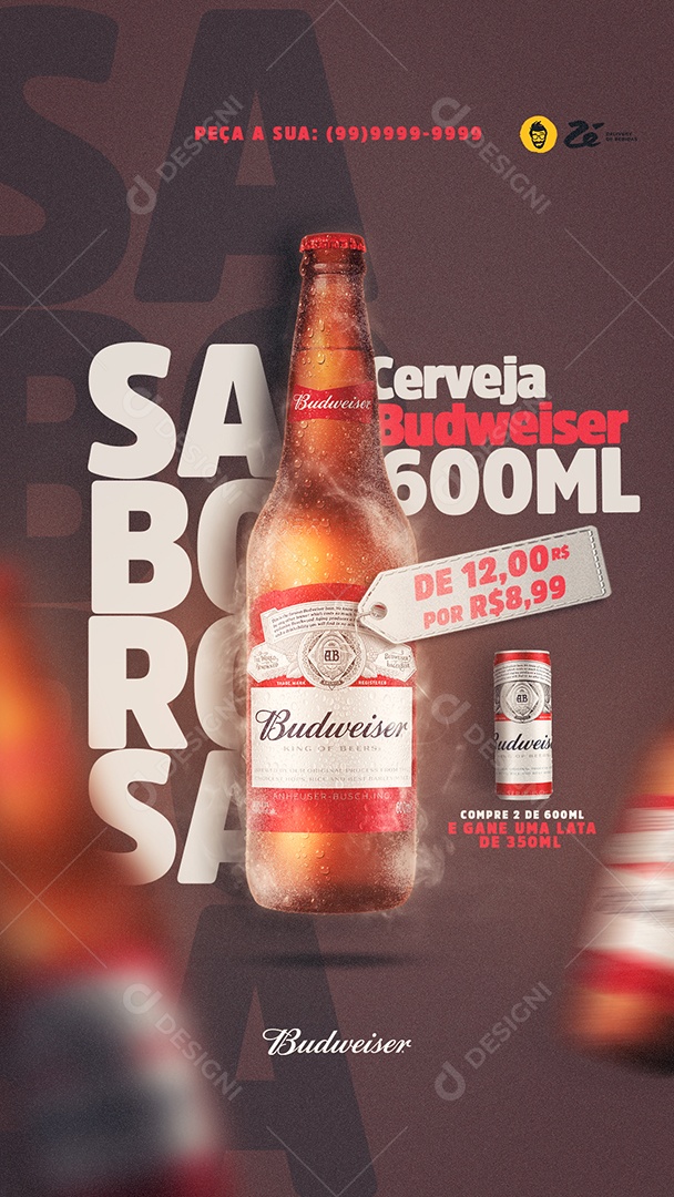 Social Media Storys Cerveja Budweiser PSD Editavel