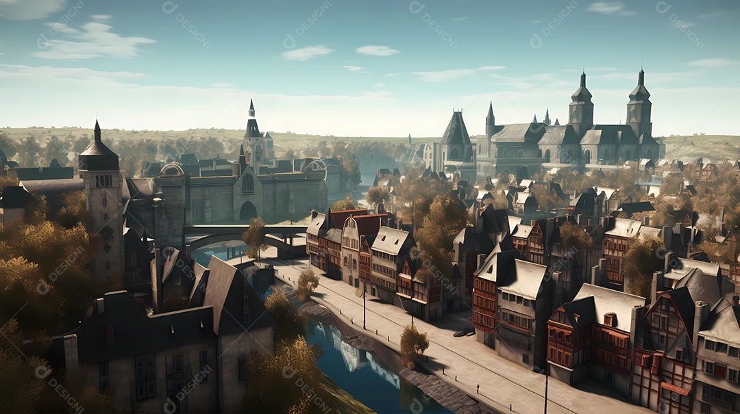 Ilustração de cidade antiga