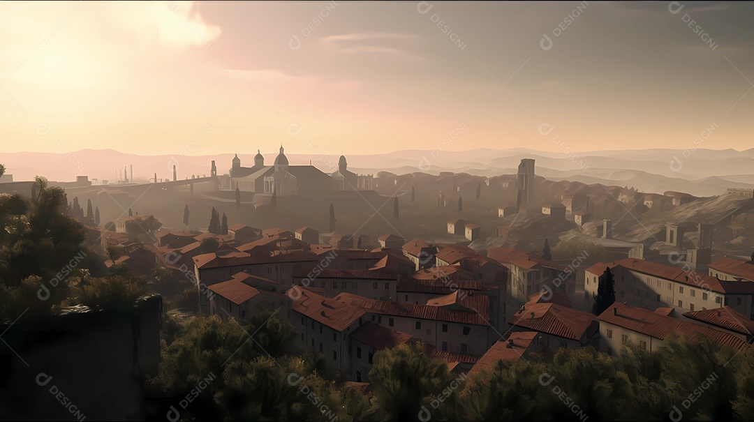 Ilustração de cidade antiga