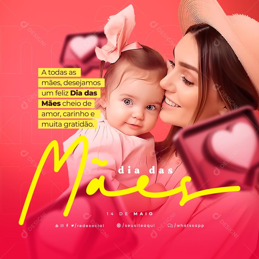 A Todas As Mães Desejamos Um Feliz Dia Das Mães Social Media PSD Editável