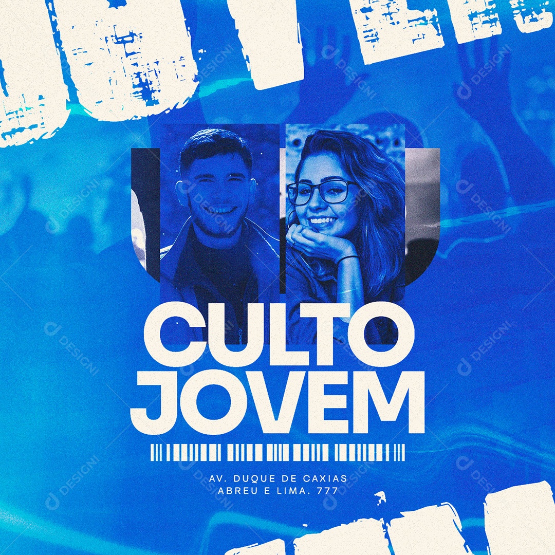 Culto Jovem Igreja Gospel Social Media PSD Editável