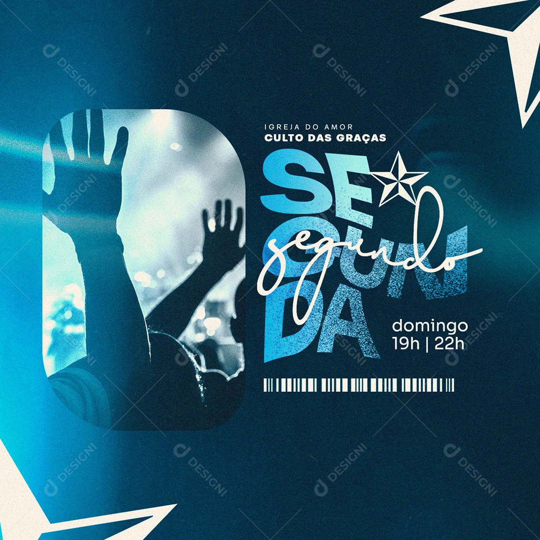 Igreja Do Amor Culto Das Graças Domingo Gospel Social Media PSD Editável