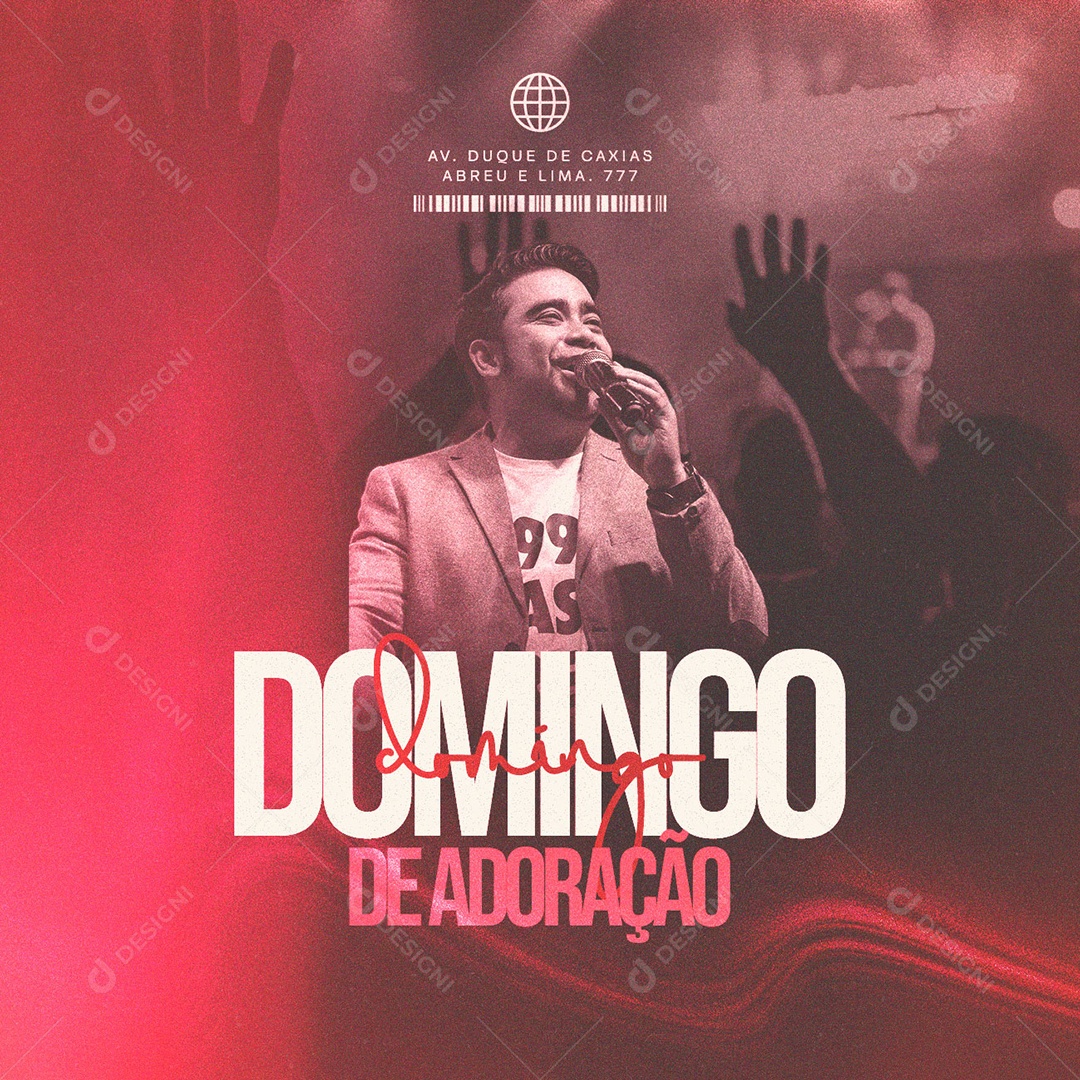 Domingo De Adoração Culto Gospel Social Media PSD Editável