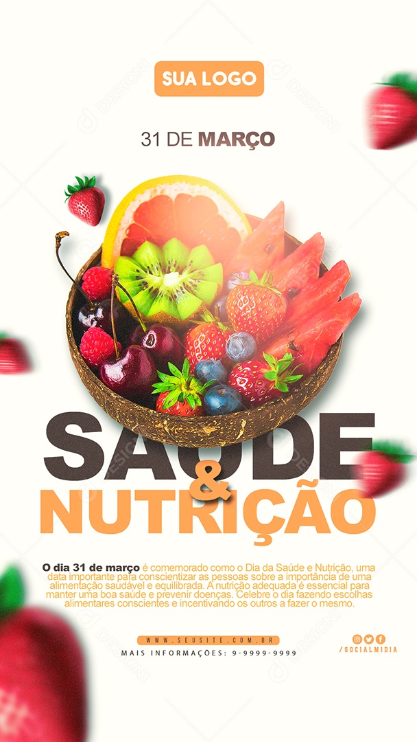 Social Media Storys Saúde E Nutrição Frutas PSD Editavel