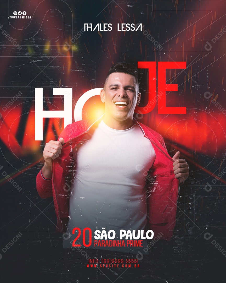 Social Media Feed Flyer Thales Lessa Paradinha Show PSD Editavel