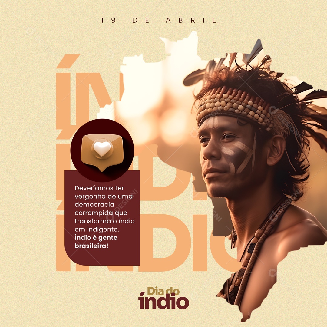 Dia do Índio 19 de Abril Social Media PSD Editável