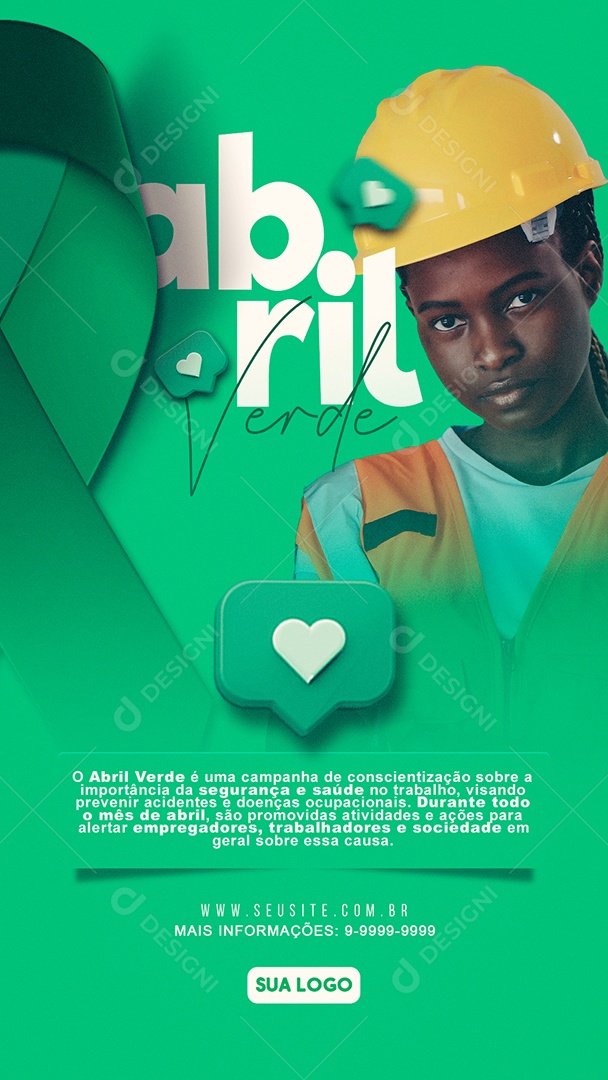 Social Media Storys Abril Verde Segurança E Saúde No Trabalho PSD Editavel