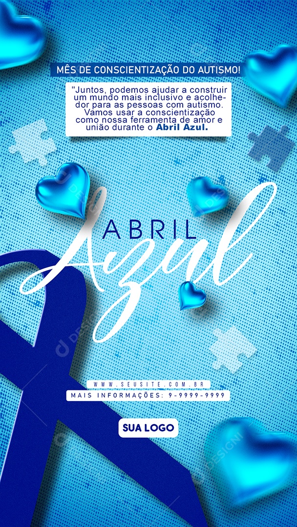 Social Media Storys Abril Azul Conscientização Do Autismo PSD Editavel