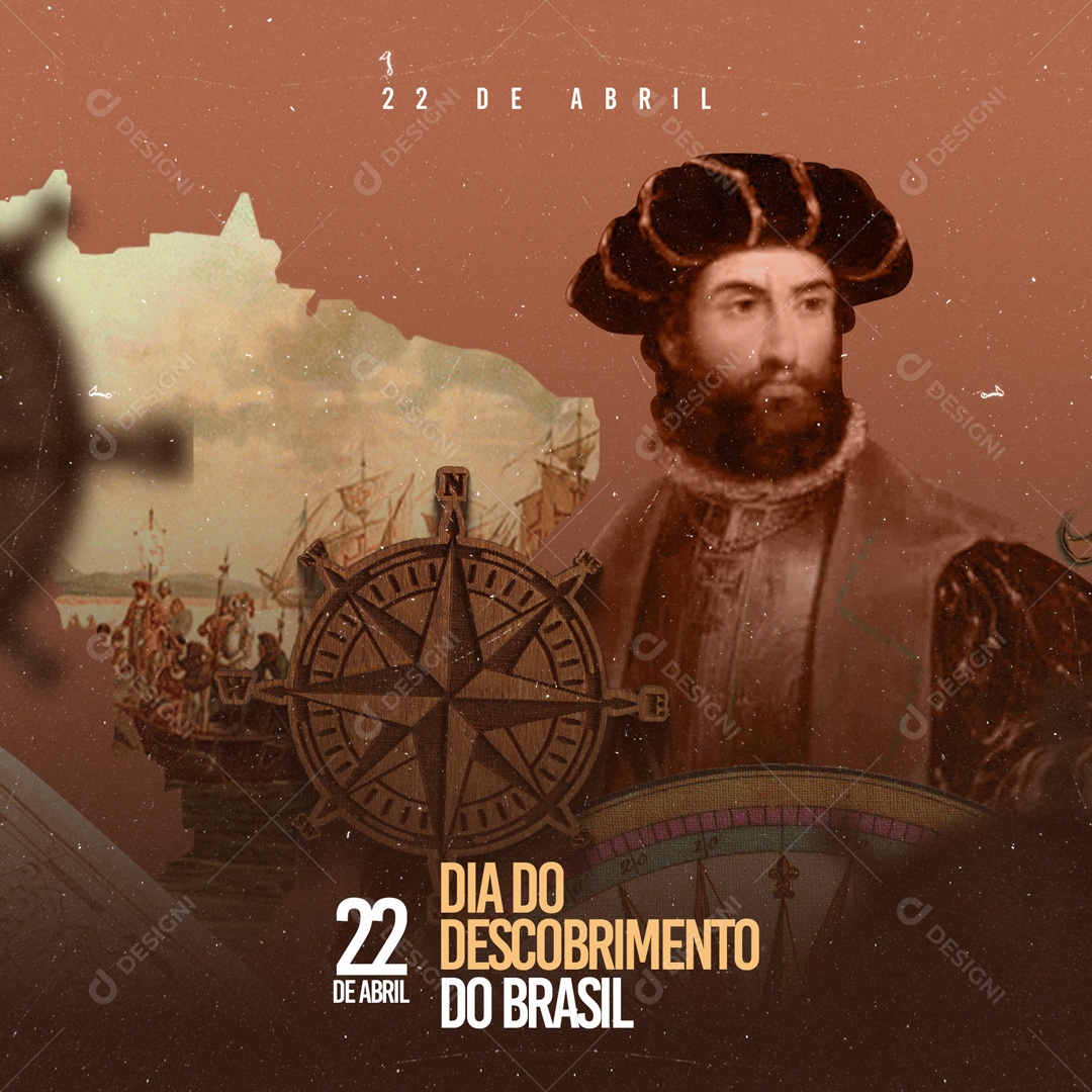 Dia do Descobrimento do Brasil 22 de Abril Social Media PSD Editável