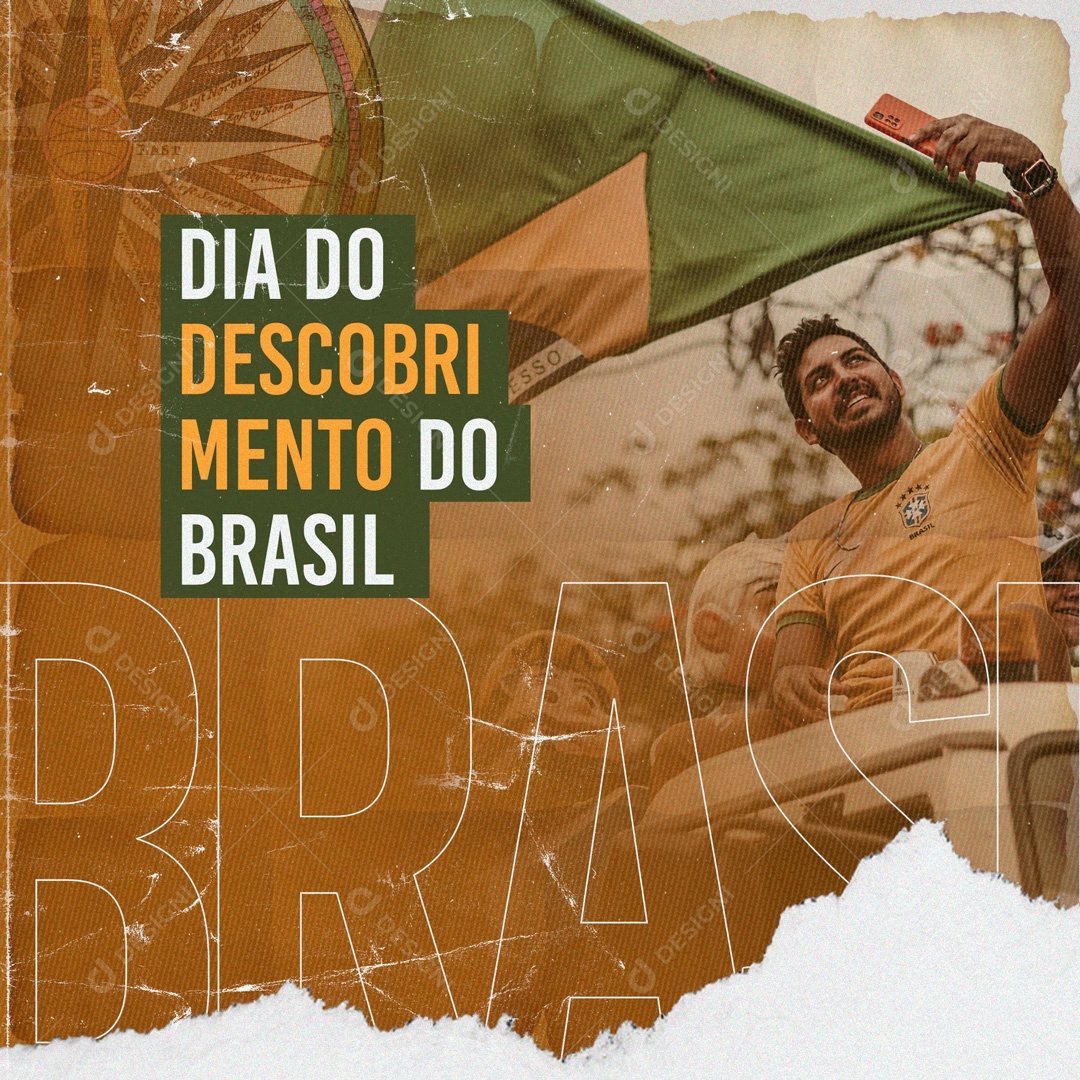 Dia do Descobrimento do Brasil 22 de Abril Social Media PSD Editável