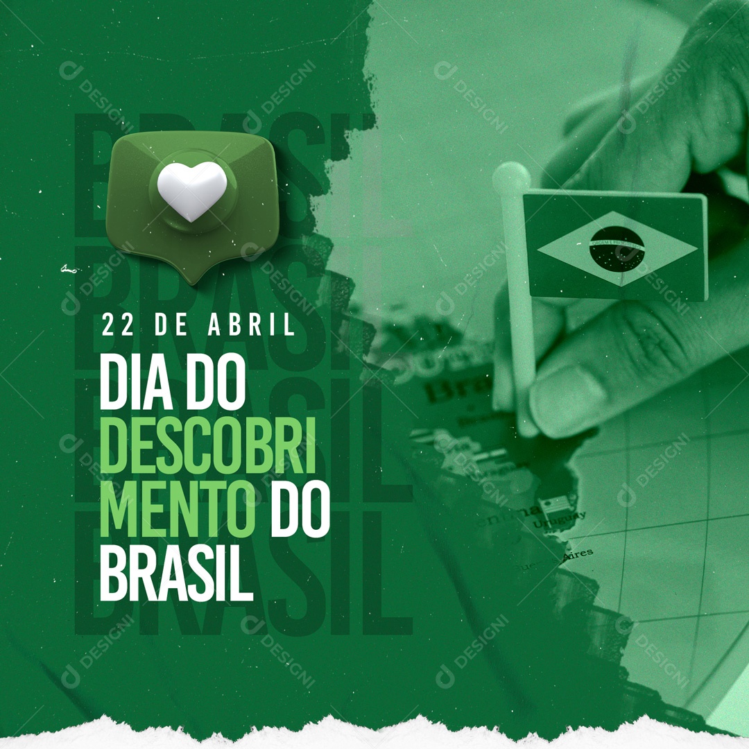 Dia do Descobrimento do Brasil 22 de Abril Social Media PSD Editável