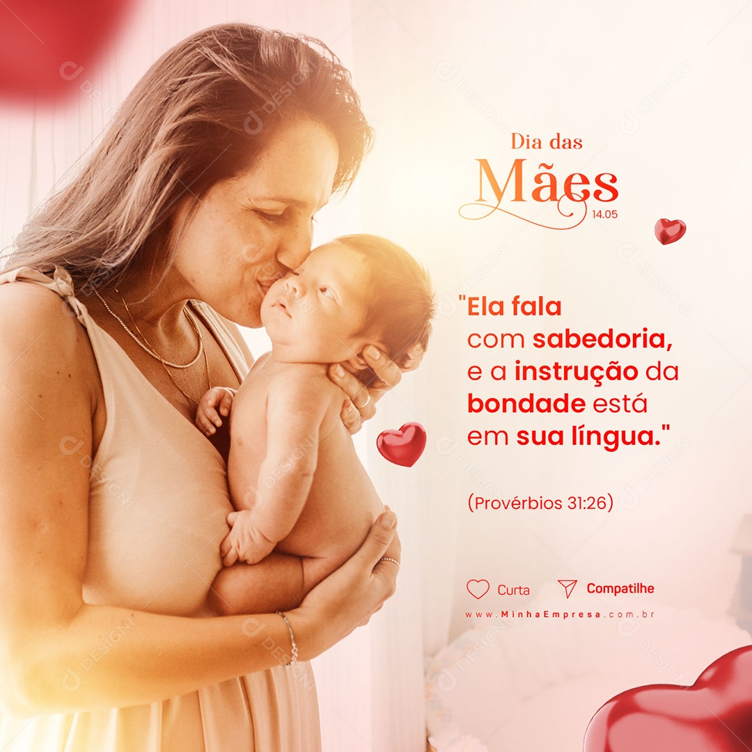 Ela Fala Com Sabedoria Frases Bíblicas Gospel Dia Das Mães Social Media PSD Editável