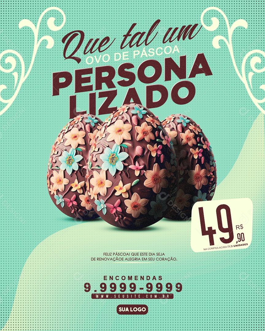 Social Media Feed Páscoa Ovo Personalizado PSD Editavel