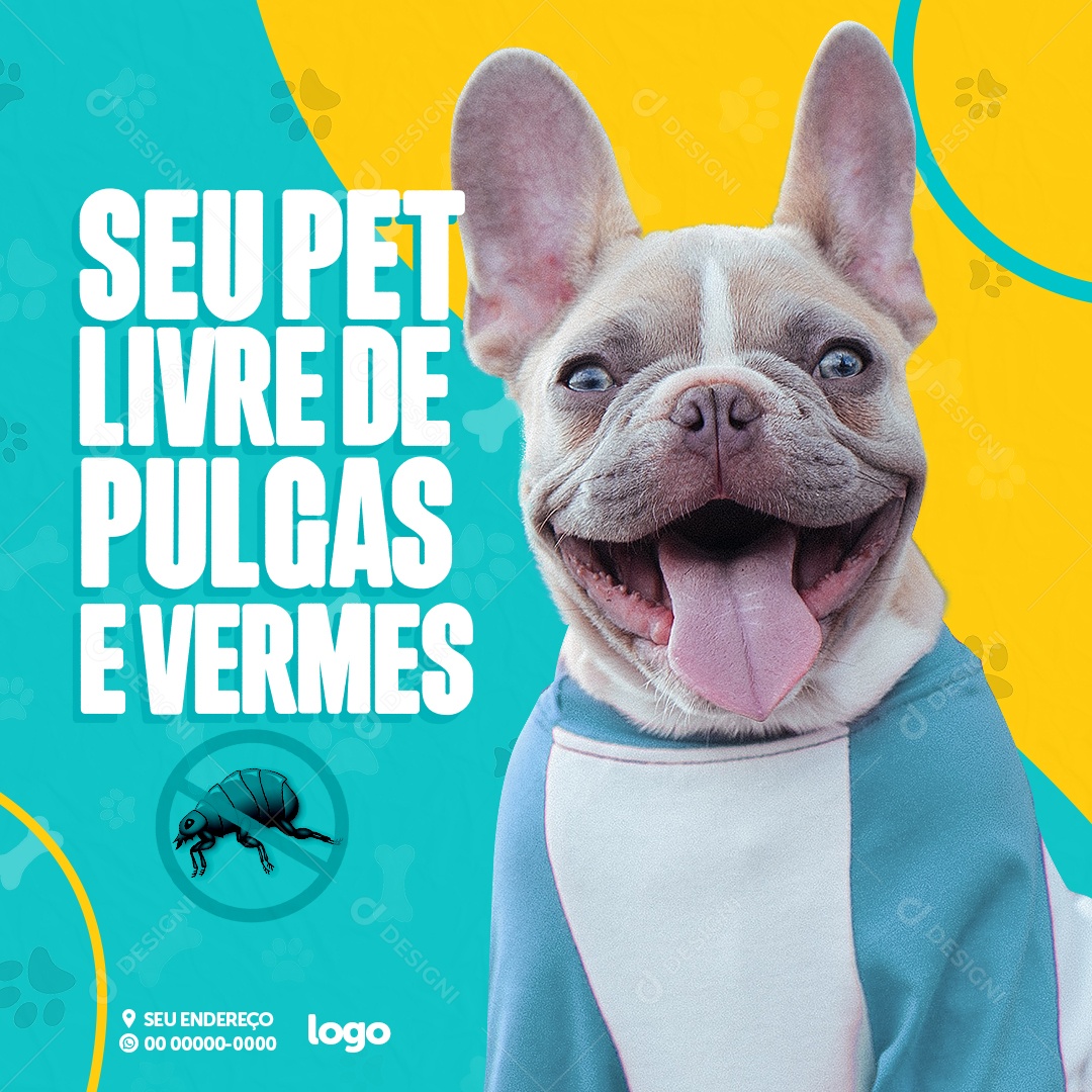 Social Media Seu Pet Livre De Pulgas E Vermes PSD Editavel