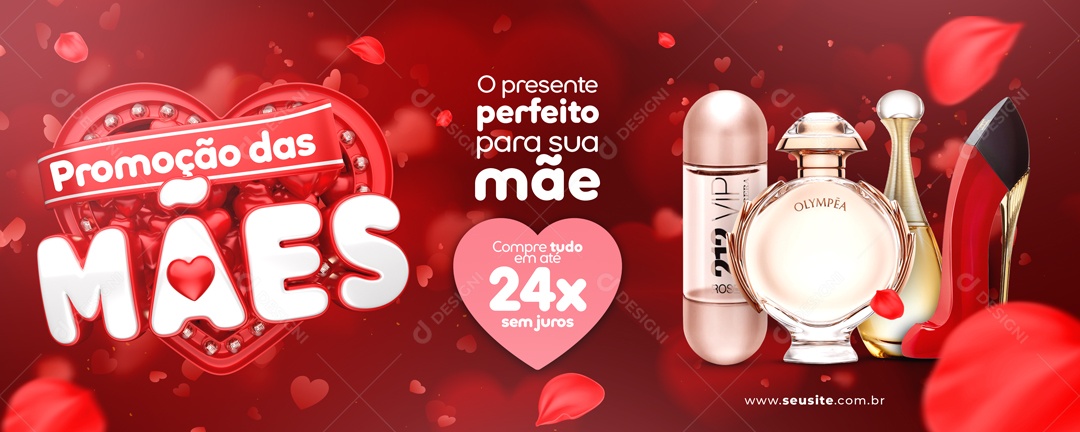 Social Media Banner Promoção Das Mães Perfume O Presente Perfeito PSD Editavel