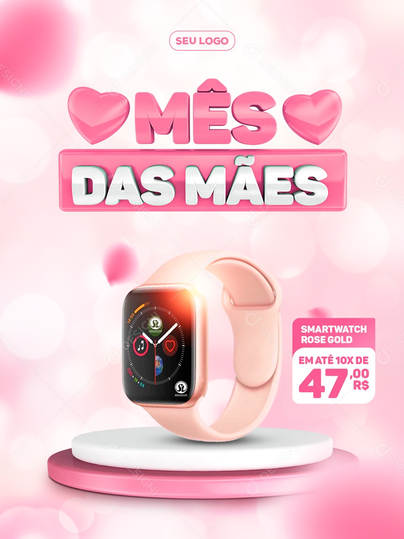 Social Media Mês Das Mães Smartwatch PSD Editavel