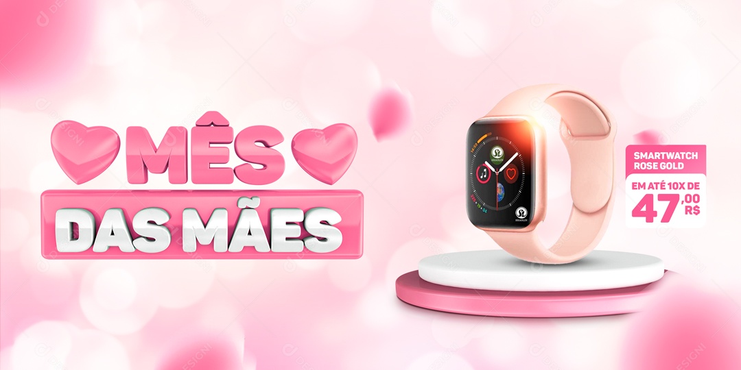 Social Media Mother's Month Smartwatch PSD Editable