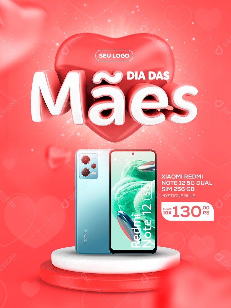 Social Media Dia Das Mães Aparelho Smartphone Xiomi PSD Editavel