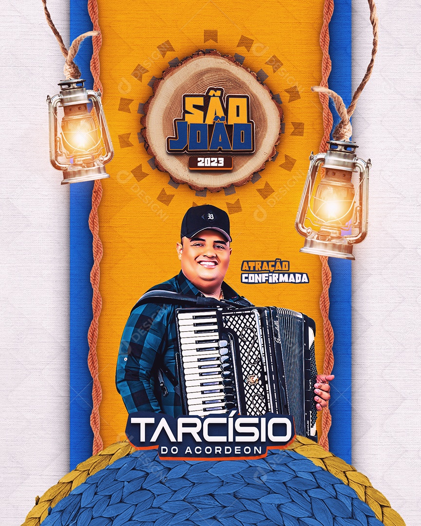 Flyer São João Tarcísio do Acordeon Social Media PSD Editável